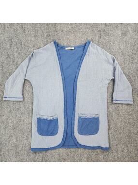 Fresh Produce Sweater Womens XS Blue Fireside Knit Open Cardigan Coastal Chic
